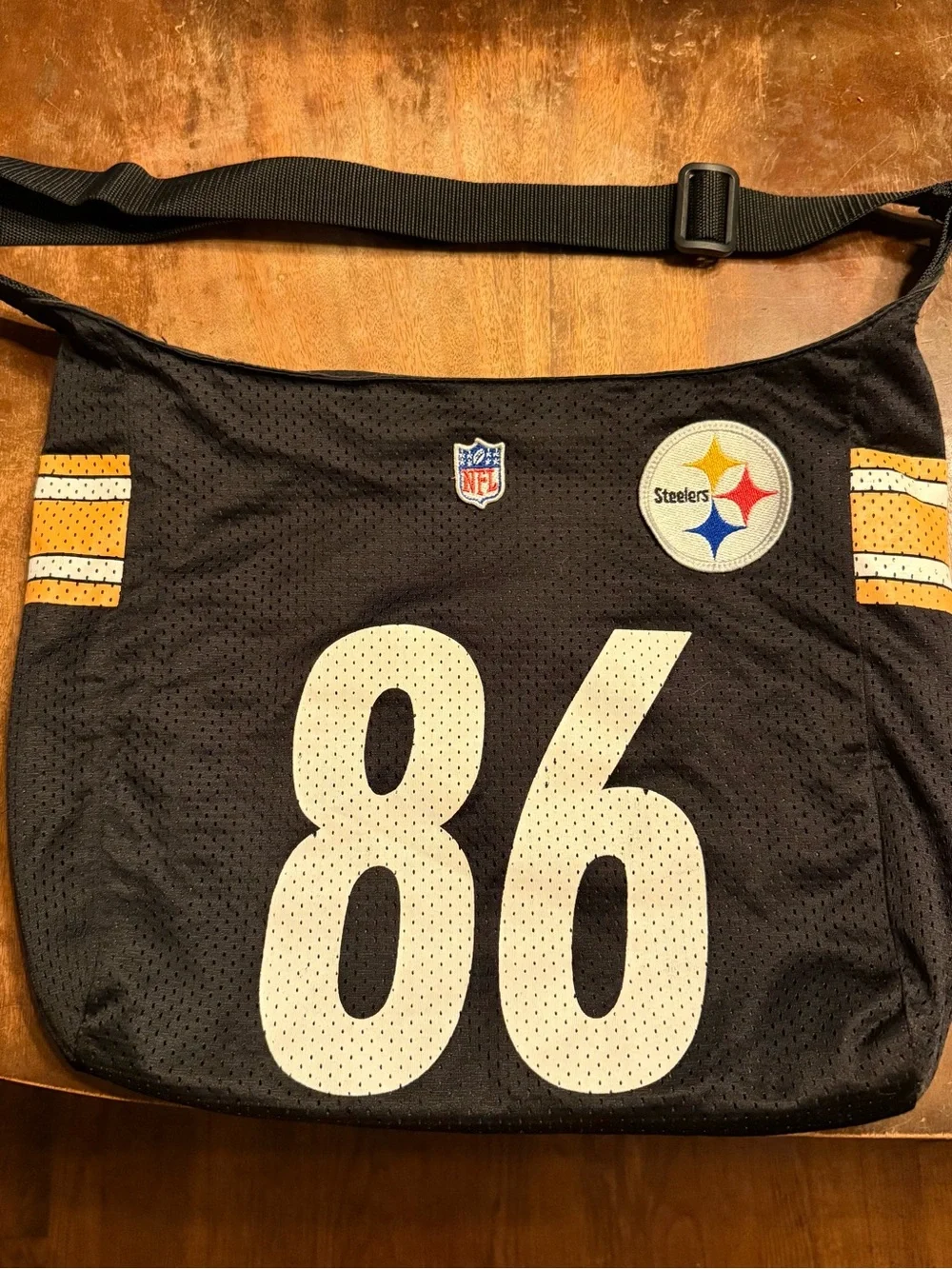 Black Mesh Jersey Crossbody Bag